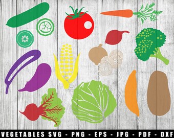 Gemüse Silhouetten SVG, Gemüse Schneidedatei SVG, Gemüse Vektoren, Gemüse Druck PNG, Veggies jpg