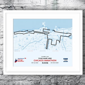 Aangepaste Chicago Marathon-routekaart (afbeeldingsbestand met hoge resolutie)