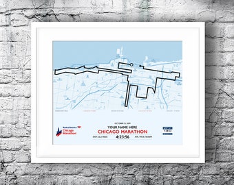 Customised Chicago Marathon Route Map (high resolution image file)