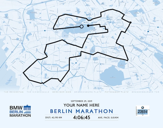Berlin Marathon Route Map (high Resolution Image File) - Etsy Ireland