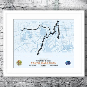 Angepasste Tokyo Marathon Route Map (hochauflösende Bilddatei)
