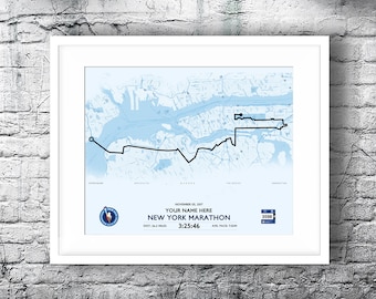 Customised New York City Marathon Route Map (high-resolution image file)