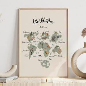 Erdtöne, neutrales Kinderzimmer, Babyzimmer, Kinderzimmer, Kleinkind Poster, geteiltes Zimmer, beiges Spielzimmer, printable, minimalistisches Spielzimmer, digitale Karte