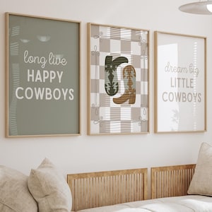 3er Set, Cowboy, Kinderzimmer Poster, Western Drucke, Western Bilder, Western Bilder, Western Bilder, Western Bilder, Western Drucke