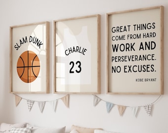 Digital Download, Personalized Name, Basketball Poster, Sport Nursery, Baby Boy Room, Toddler Poster, Gallery Boy Room, Kids Sports Wall Art