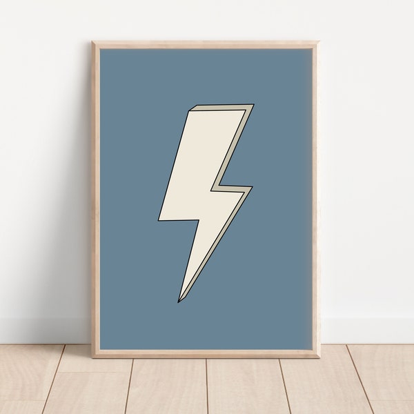 Lightning Bolt Print, Boho Blue Kids Room, Toddler Room Decor, shared kid room, Boho Boy Room, Bohemian Boy Room, blue beige kids playroom