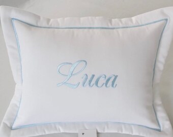 Monogram baby pillow | Etsy monogrammed scalloped baby pillow