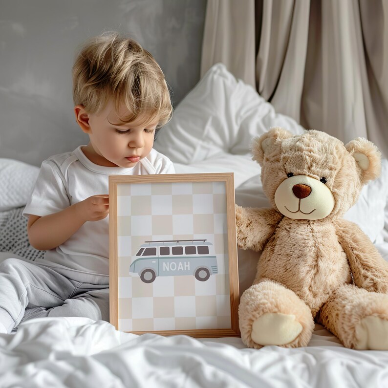 Baby Blue Nursery, Personalized Baby Room Decor, Child Kid Printable