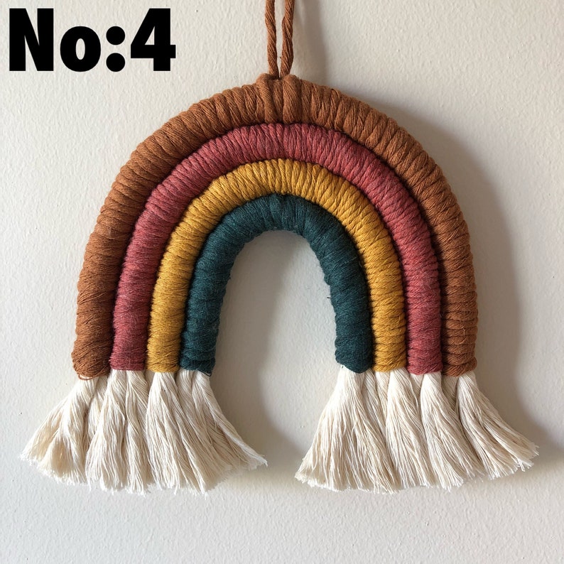 Personalizado Macrame arco iris pared colgante Boho vivero