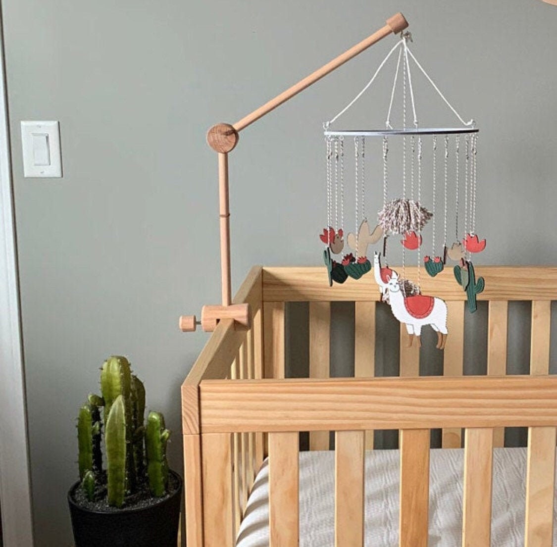 Baby Mobile Holder Crib Wooden Mobile Arm Nursery Mobile Etsy