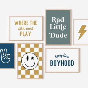 Retro Rad Little Dude, Beach Nursery, Checkered nursery Poster, Baby Boys Kids Room Decor, Toddler Poster, shared room, newborn gift, peace
