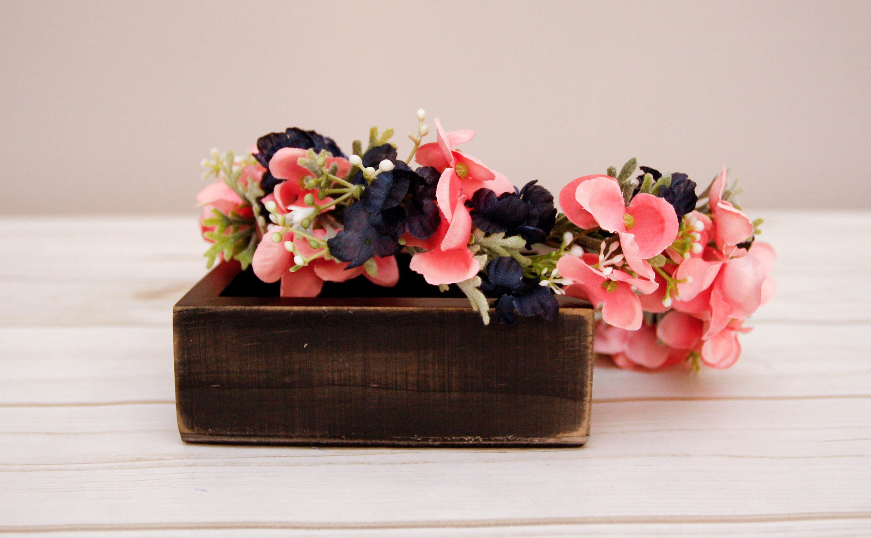 coral flower hair accessories