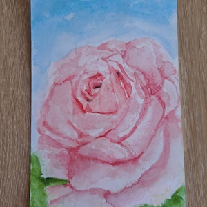 手描きの水彩画のバラのポストカード - 高級紙に描かれた花のアート
