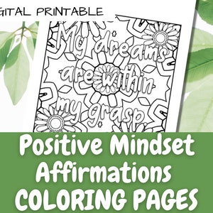 Kleurplaten Positieve Affirmaties Voor Volwassenen | Digitale afdrukbare Mindfulness