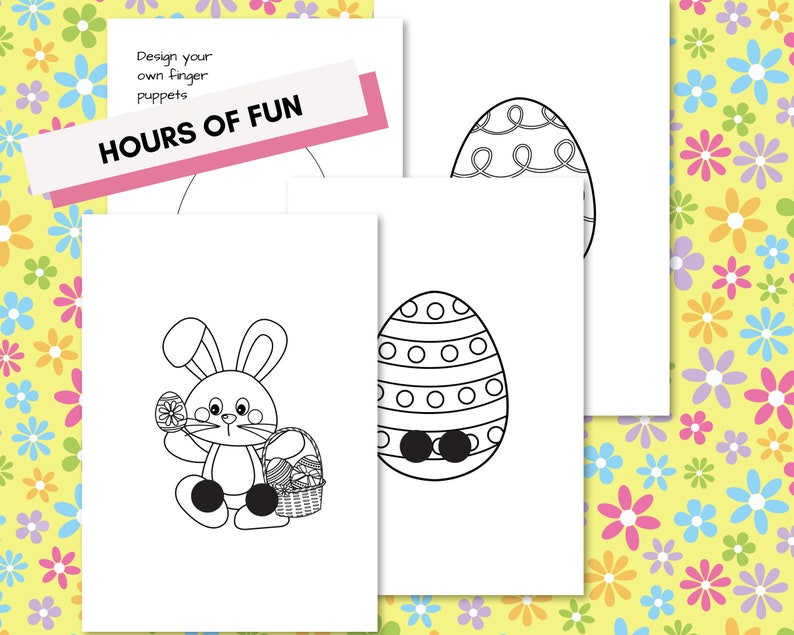 Easter Finger Puppet Craft Kit DIY Finger Puppets Instant Download ...