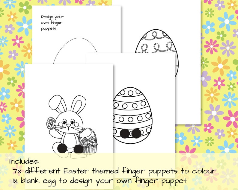 Easter Finger Puppet Craft Kit DIY Finger Puppets Instant Etsy