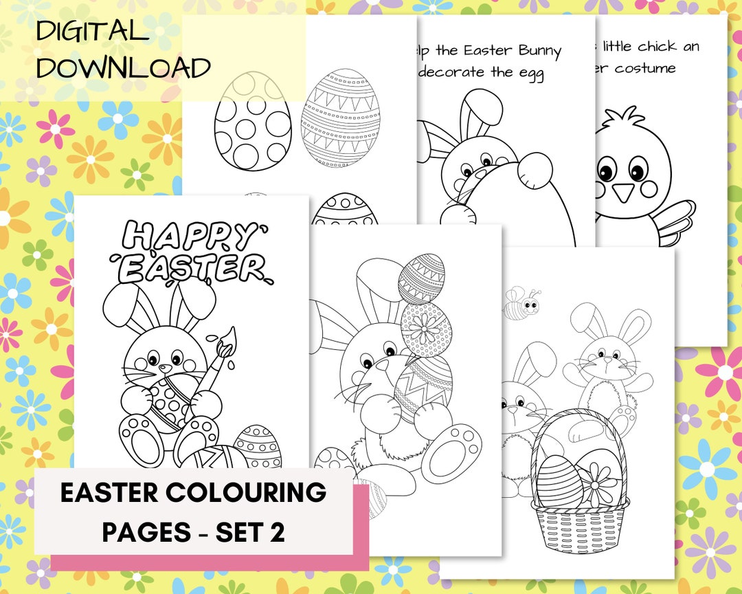 Easter Coloring Activity Pages for Kids | Instant Digital Download ...
