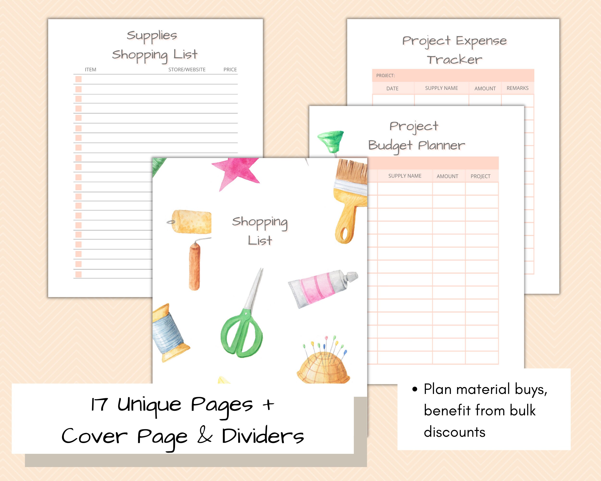 Craft Project Planner | Digital Printable | A4, A5, Letter Size | Great ...
