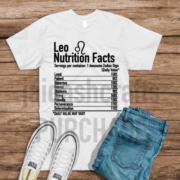 LEO NUTRITION FACTS svg, png & jpeg