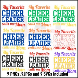 My Favorite Cheerleader Calls me Mom PNG, JPG and Svg