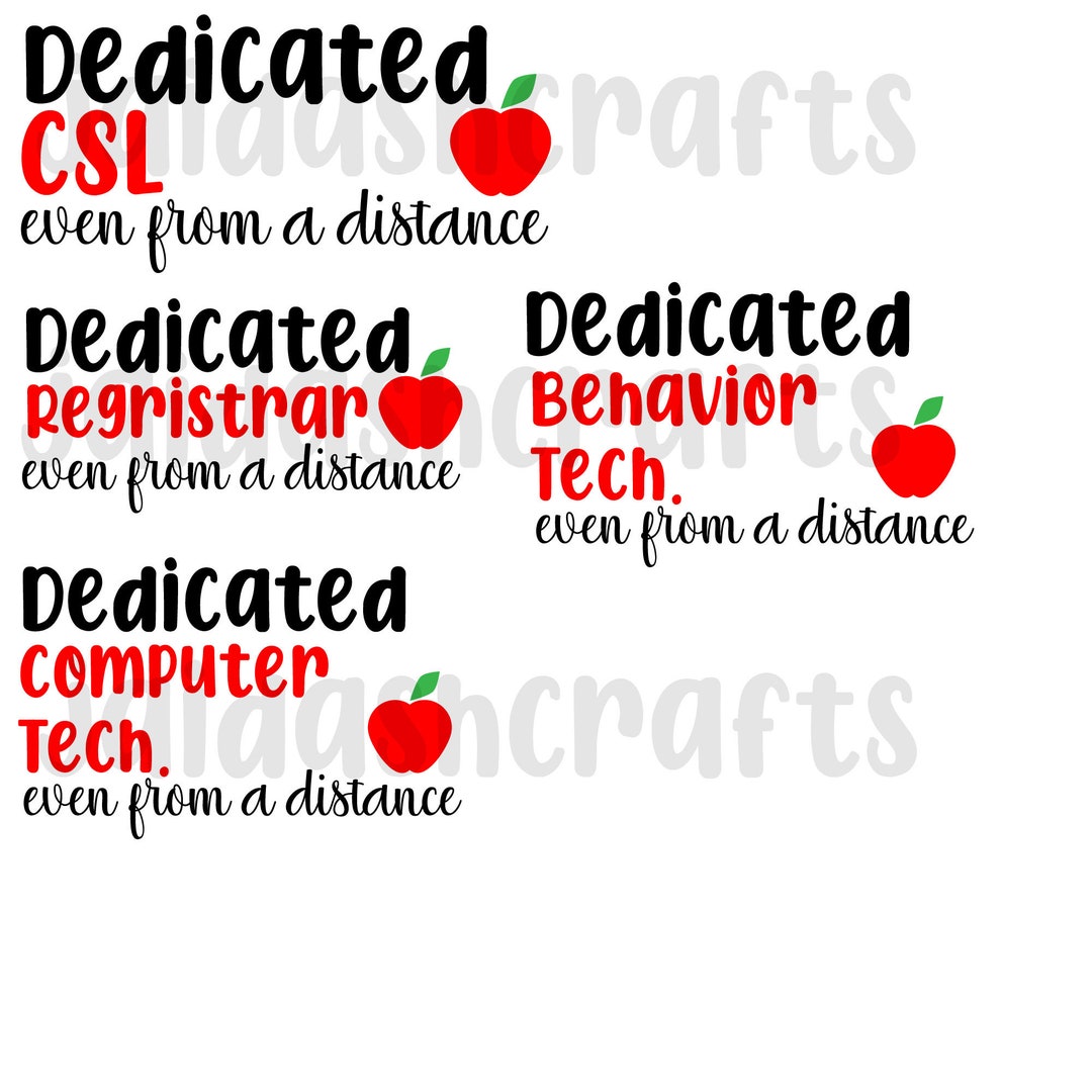 Dedicated Behavior Tech,csl and Registrar SVG Etsy