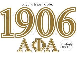 May include: Gold-colored vinyl cut-out design featuring the numbers 1906 and the letters "ΑΦΑ". The design is suitable for crafting projects.