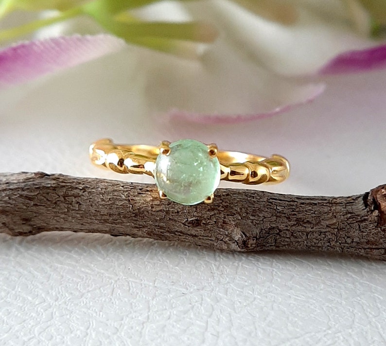 Precious Gemstone Ring Latest Design Ring Birthstone Ring Emerald Round Stone ring Emerald Stone Ring Natural Emerald Gold Ring