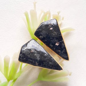 Natural Nuummite Gemstone Cufflinks, Gold Vermeil Cufflinks, Party Wear Cufflinks, Men&#39;s Cufflinks, Gemstone Cufflink For Men, Man Gift