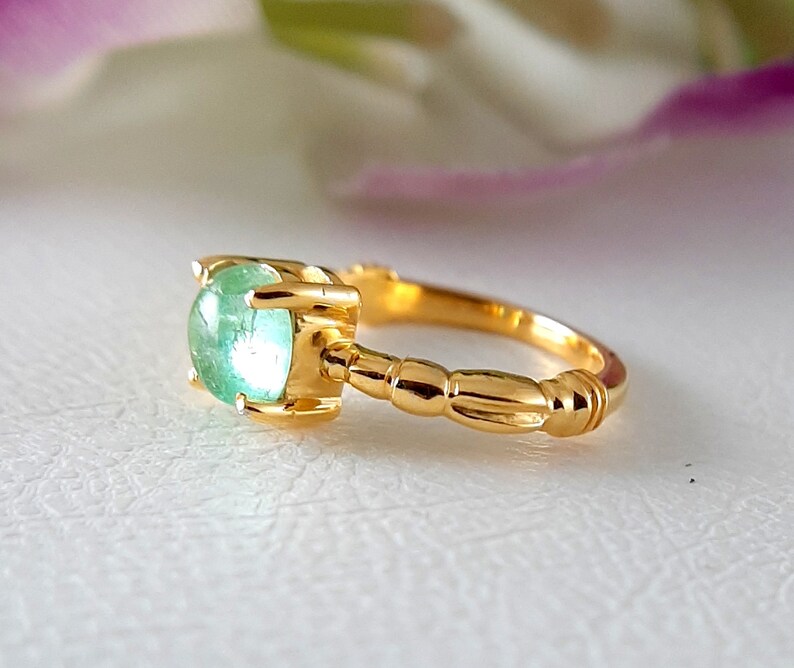 Precious Gemstone Ring Latest Design Ring Birthstone Ring Emerald Round Stone ring Emerald Stone Ring Natural Emerald Gold Ring