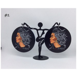 Love My Roots Wooden Earrings – Inspirational Legends Art – Empowerment Jewelry – Round Drop & Dangle – Gift for Women – Mother’s Day