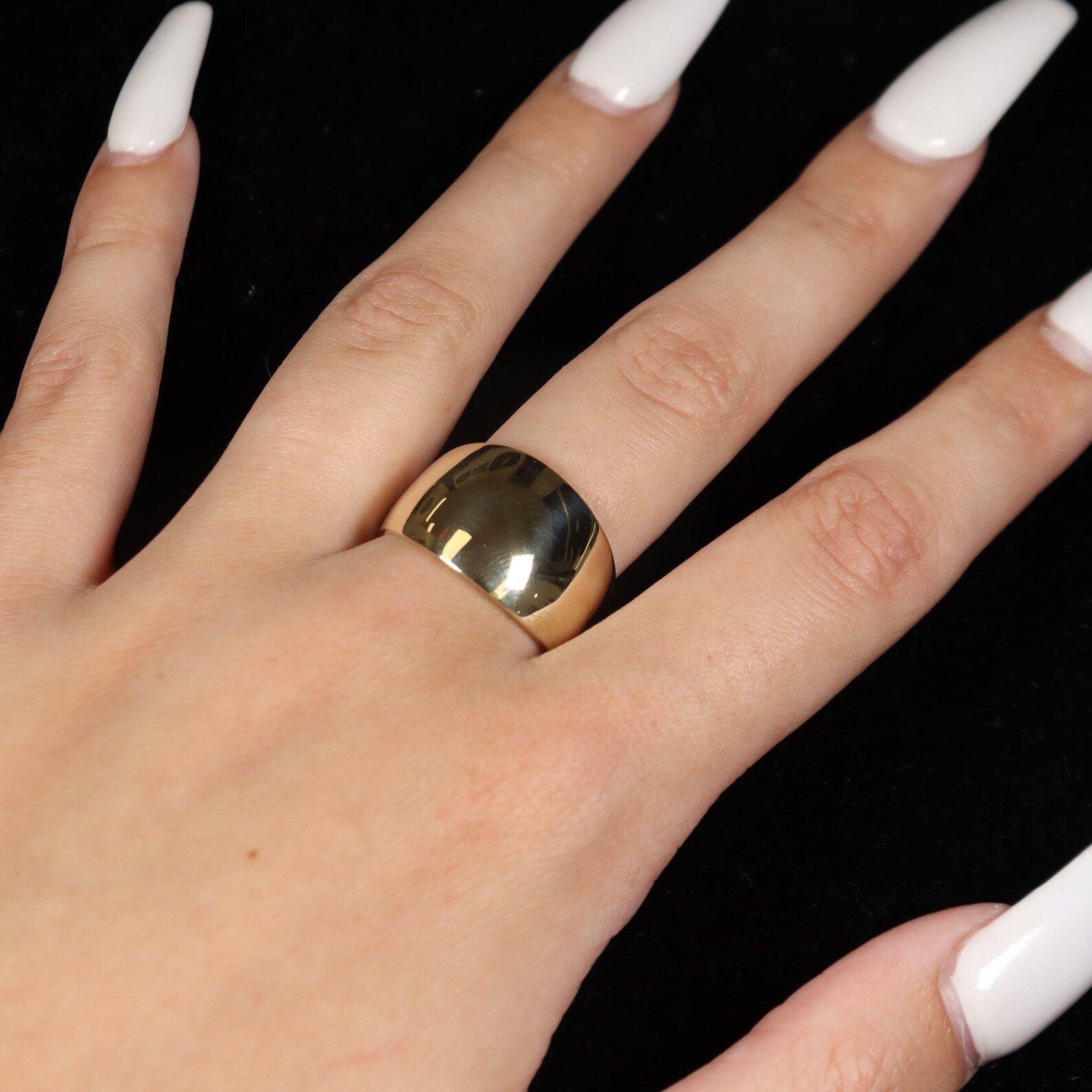 Vintage Solid 14K Yellow Gold Extra Wide Wedding Band Thick Etsy