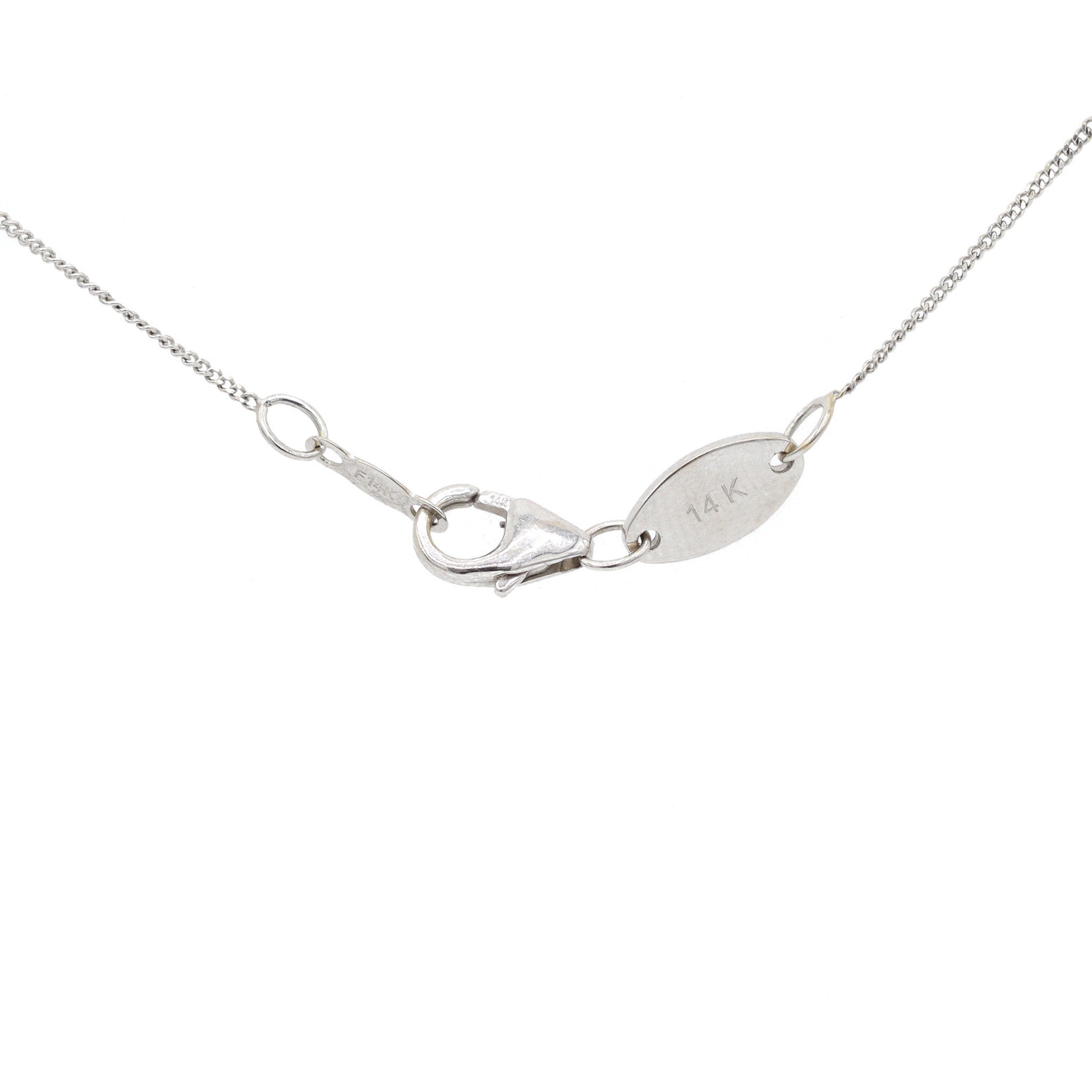 14K White Gold Herringbone Diamond Necklace 0.59 Ct. Natural Etsy