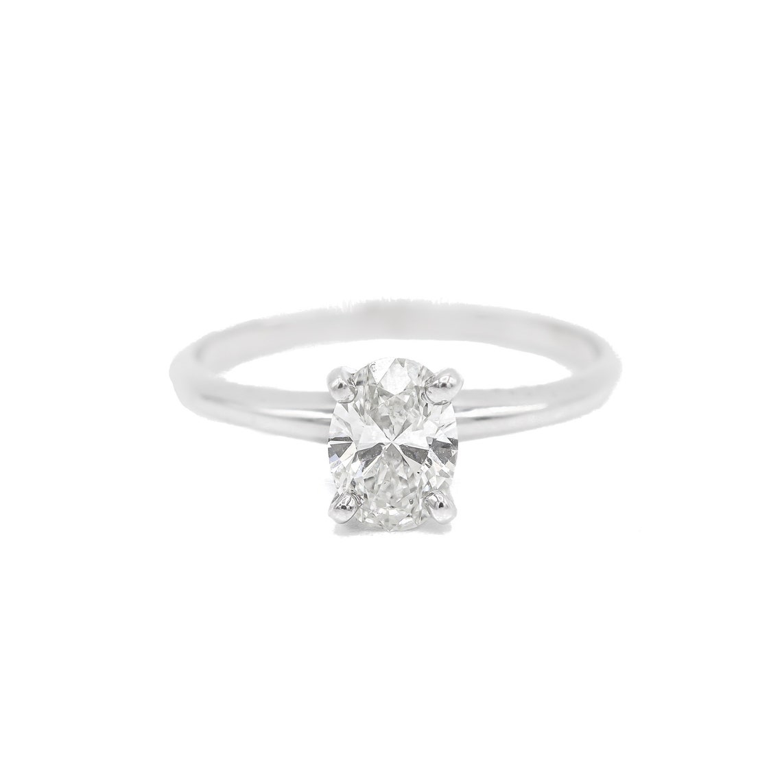 14K Gold 1 CT Oval Diamond Engagement Ring Classic Oval Etsy