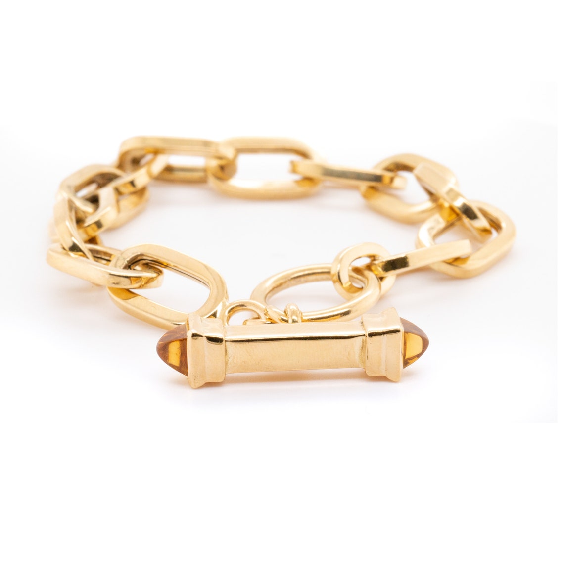 Sophisticated 18K Gold Link Bracelets High Fashion Estate Etsy