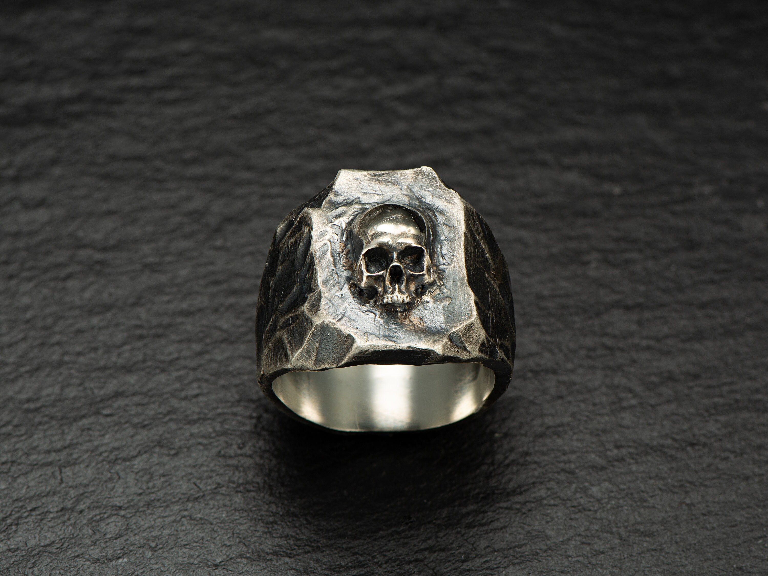 skull silver ring sterling silver 925 skull skull Etsy
