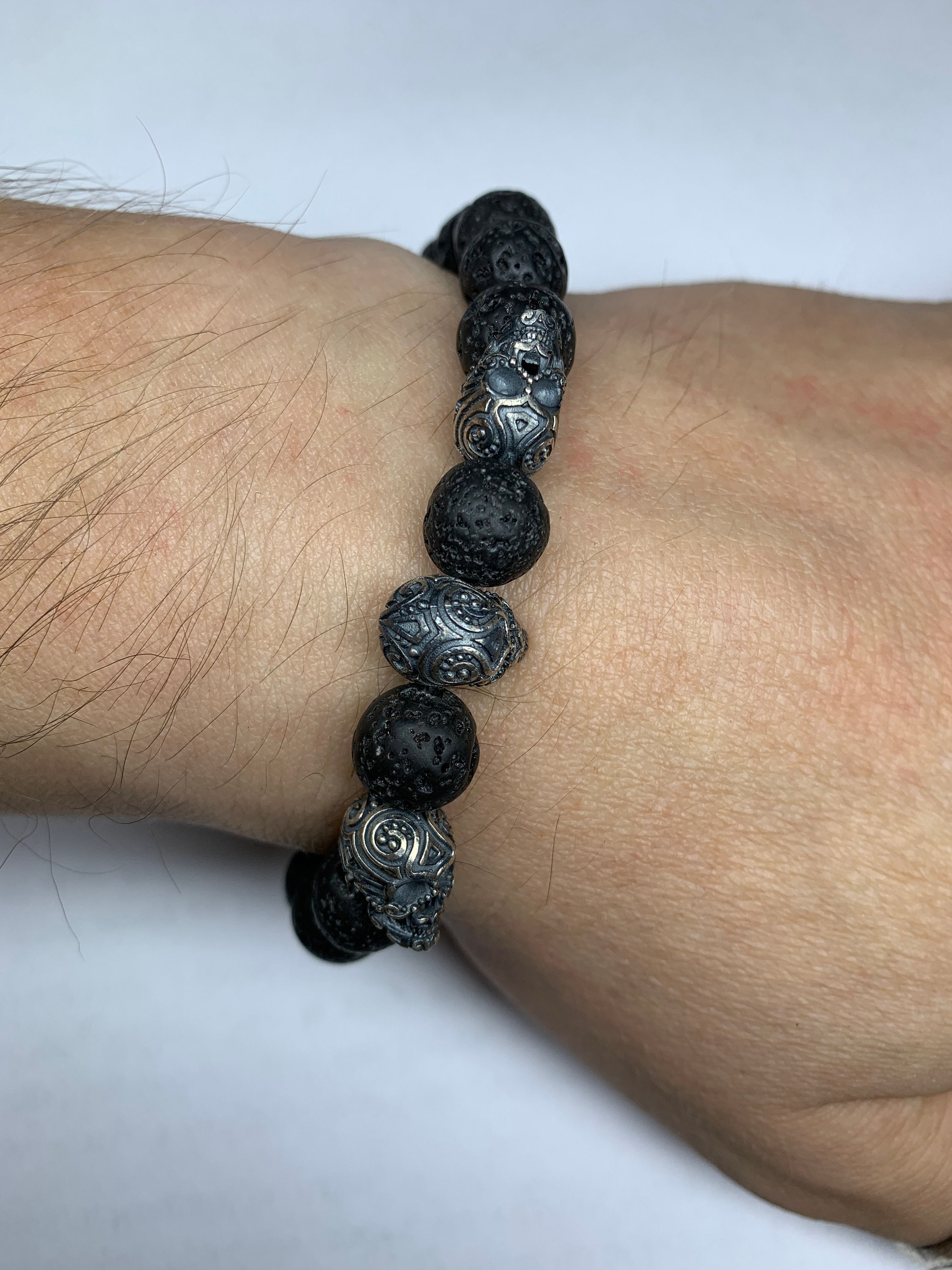 fossil lava stone bracelet