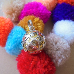 Bali Silver Harmony Ball, Sterling Silver Chime Sound, Silver Pendant JW20