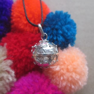 Bali Silver Harmony Ball, Sterling Silver Chime Sound, Silver Pendant JW04