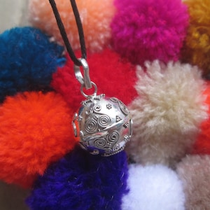 Bali Silver Harmony Ball, Sterling Silver Chime Sound, Silver Pendant JW06