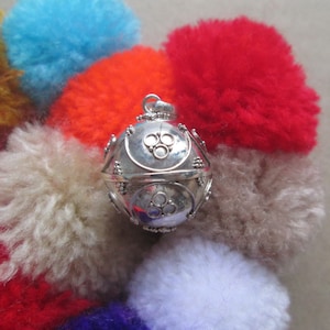 12 mm Bali Silver Harmony Ball, Sterling Silver Chime Sound, Silver Pendant JW17