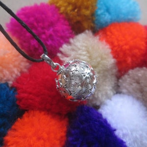 Bali Silver Harmony Ball, Sterling Silver Chime Sound, Silver Pendant JW18