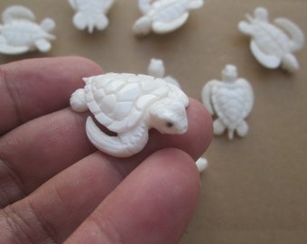 Sea Turtle Bead Hand Carved, Cow Bone Bali Bone Carving Turtle01