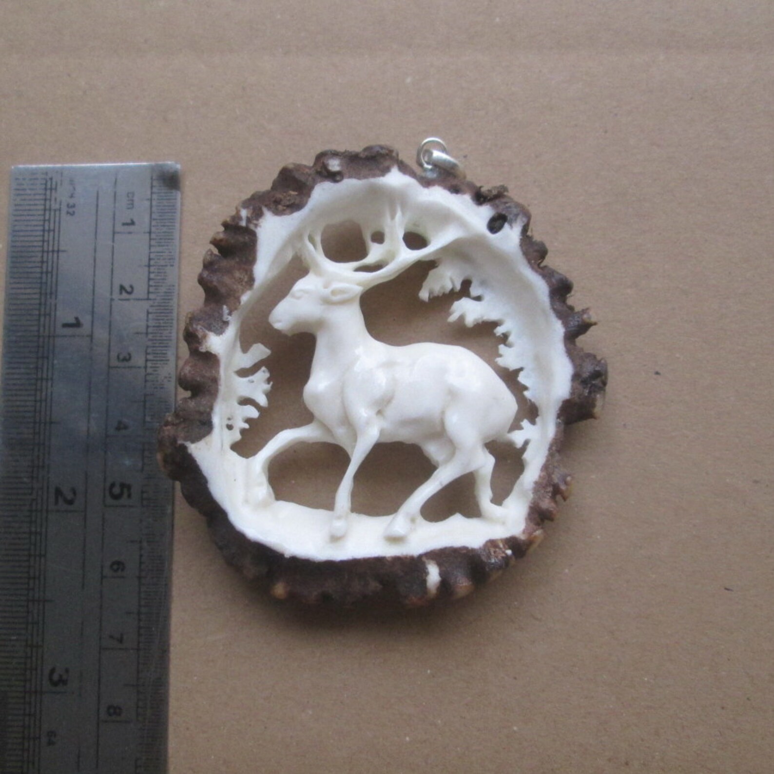 Deer Carved Antler Pendant Deer Horn Bali Bone Carving with Etsy