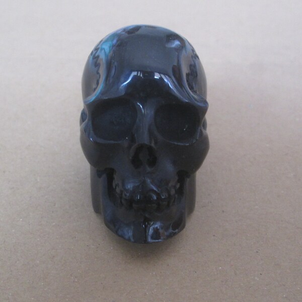 40mm hoch, Totenkopf Cabochon handgeschnitzt, Büffel Horn Bali Knochen schnitzerei SKL06-2
