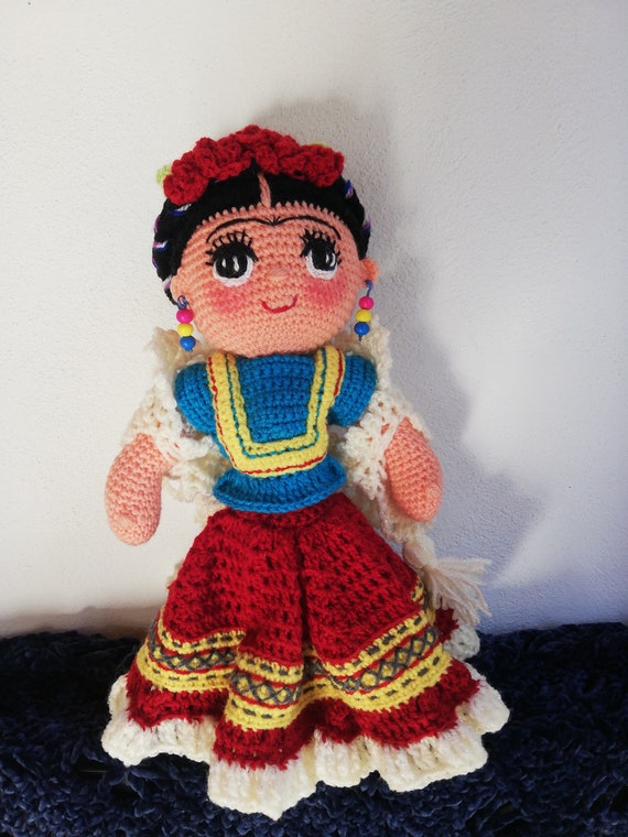 frida kahlo crochet doll