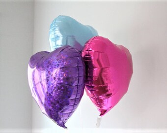 Valentine's Foil Heart Balloons For Her, Unicorn Theme Colors, Valentine's Gift, Valentine's Present Balloons,  Kids Party Balloons Gift