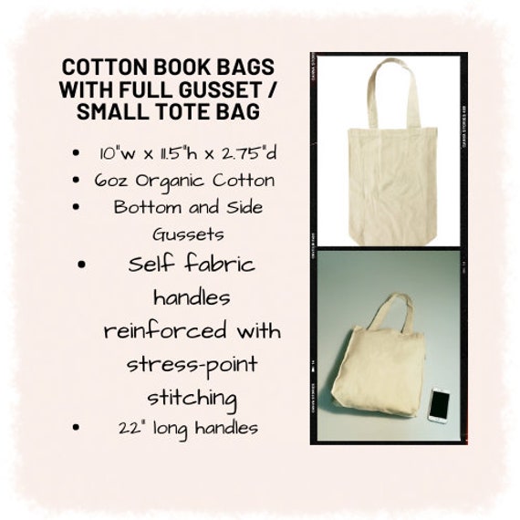 Organic Cotton Bags - Heavy Canvas Tote Bags w/ Bottom Gusset