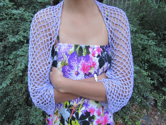 Lilac Lace Summer Shrug Women Cotton Bolero Hand Knit Jacket Lightweight Crochet Sweater Beach Mesh Cover up Loose Crop Cardigan Long Sleeve Etsy New Zealand
