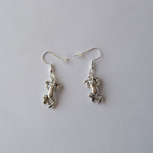 Frog earrings, 925 silver hoop