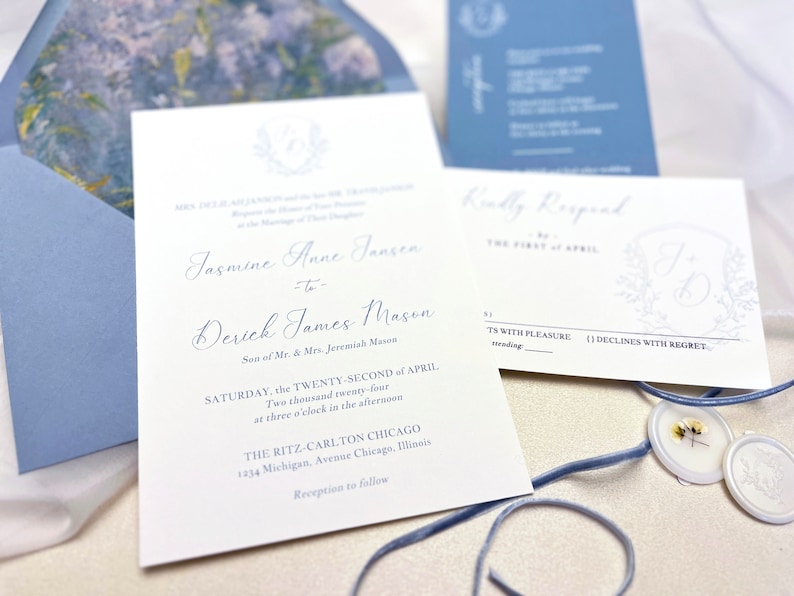 Vintage Crest Wedding Invitation Template, Formal Elegant Suite ...